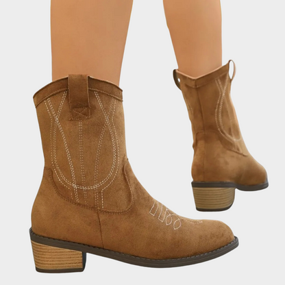 Chandler | Women's Cushioned Slip-On Cowboy-Style Ankle Boots