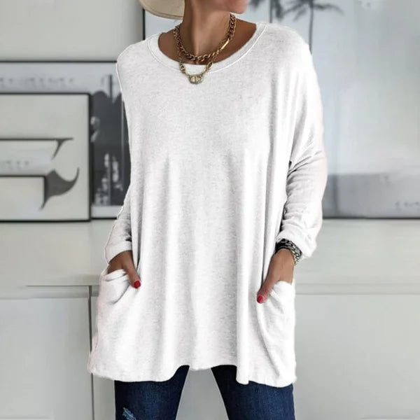 Aelira | Women's Longline Relaxed Long Sleeve Top