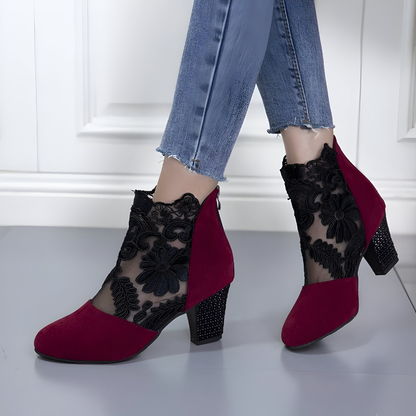 Norenne | Women's Cushioned Zip Chic Breathable Orthopedic Heels with Arch Support