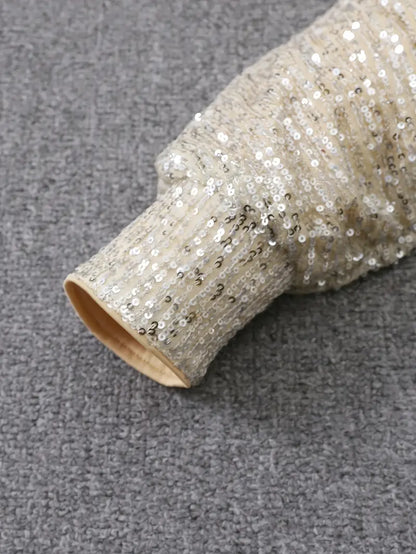 Women's Contrast Sequin Party Mini Dress