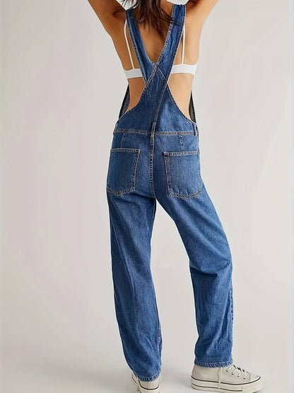 Wendy | Women's Relaxed Trendy Denim Overalls with Pockets