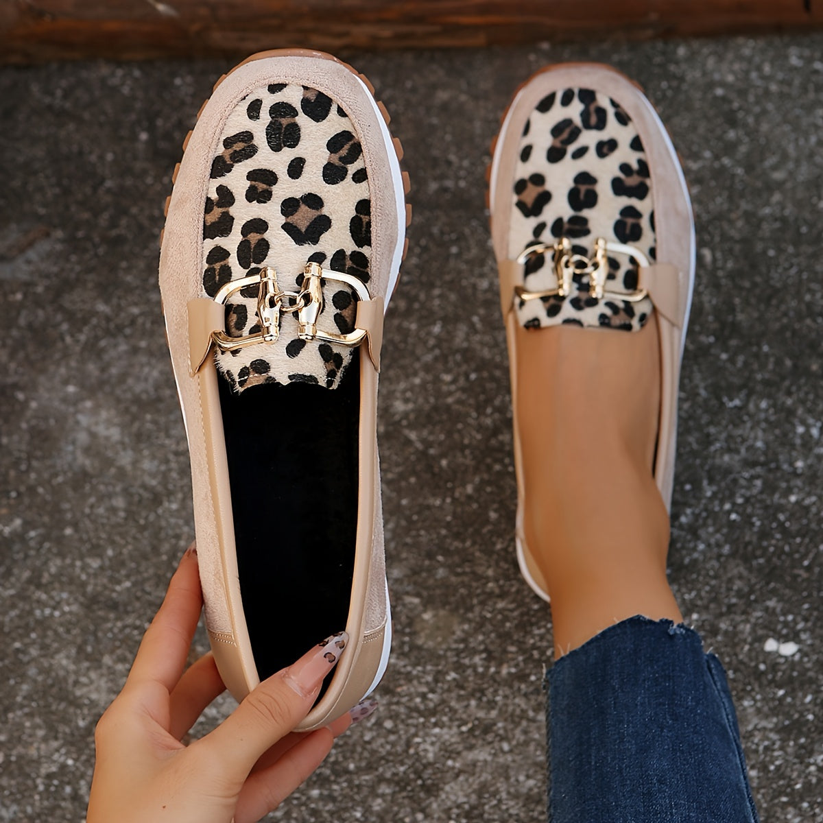 Mindy | Women's Lightweight Slip-On Animal Print Cushioned Loafers