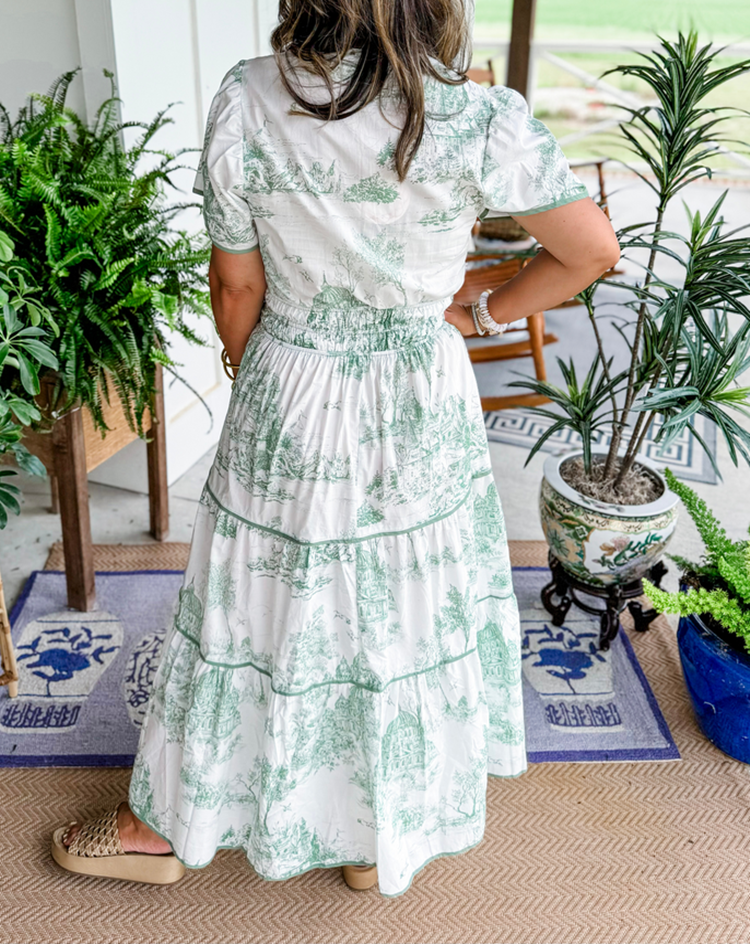 Eliza | Women's Classic Toile Maxi with Smocking