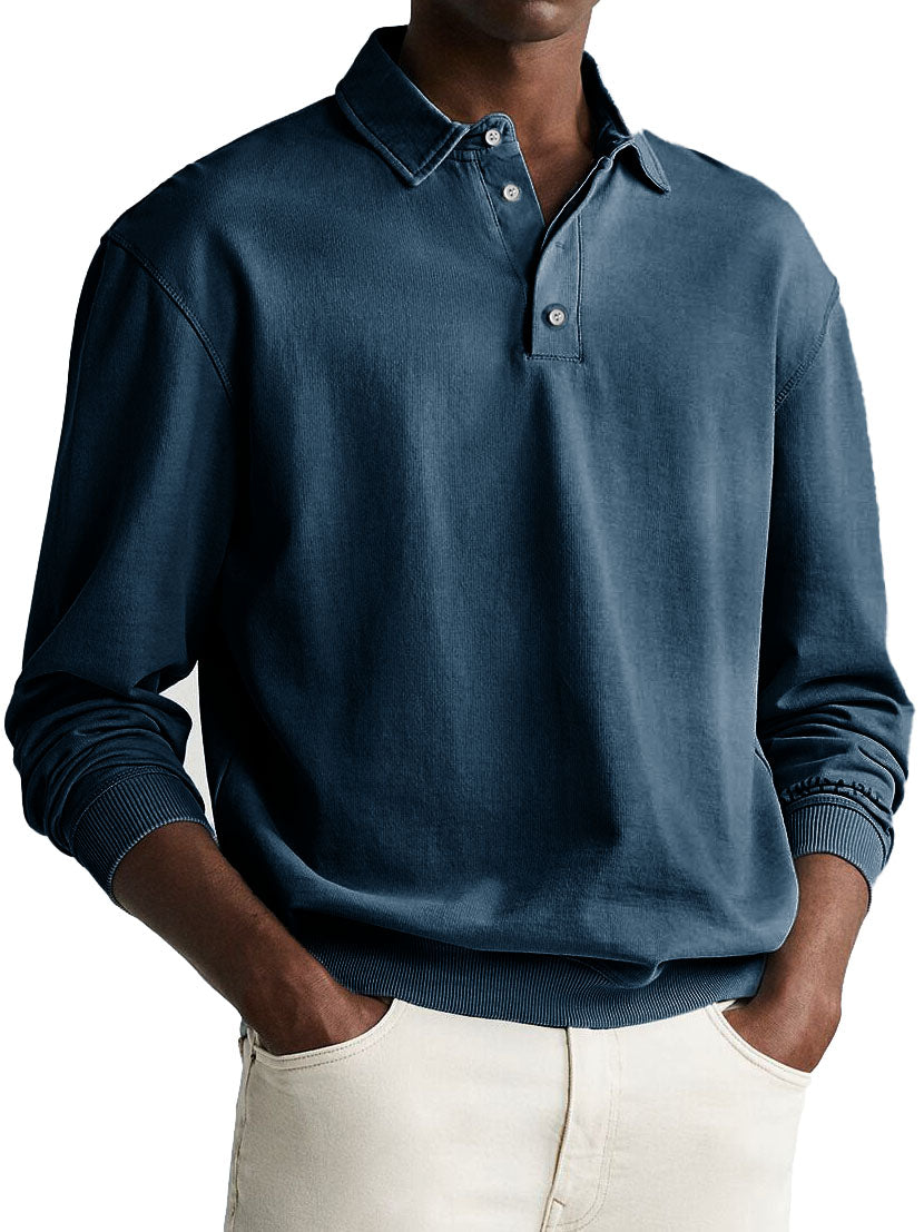 Victor | Men's Vintage Polo with Long Sleeve