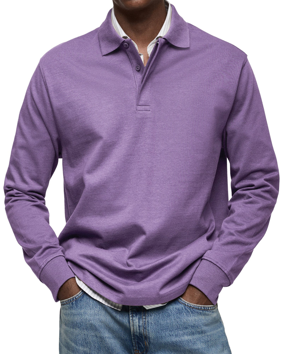 Alex | Men's Relaxed Long Sleeve Casual Polo