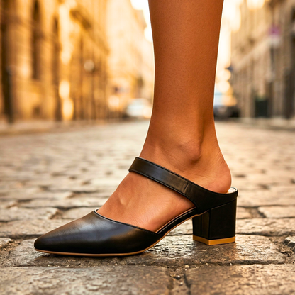 Verna | Leather Slingback Heels