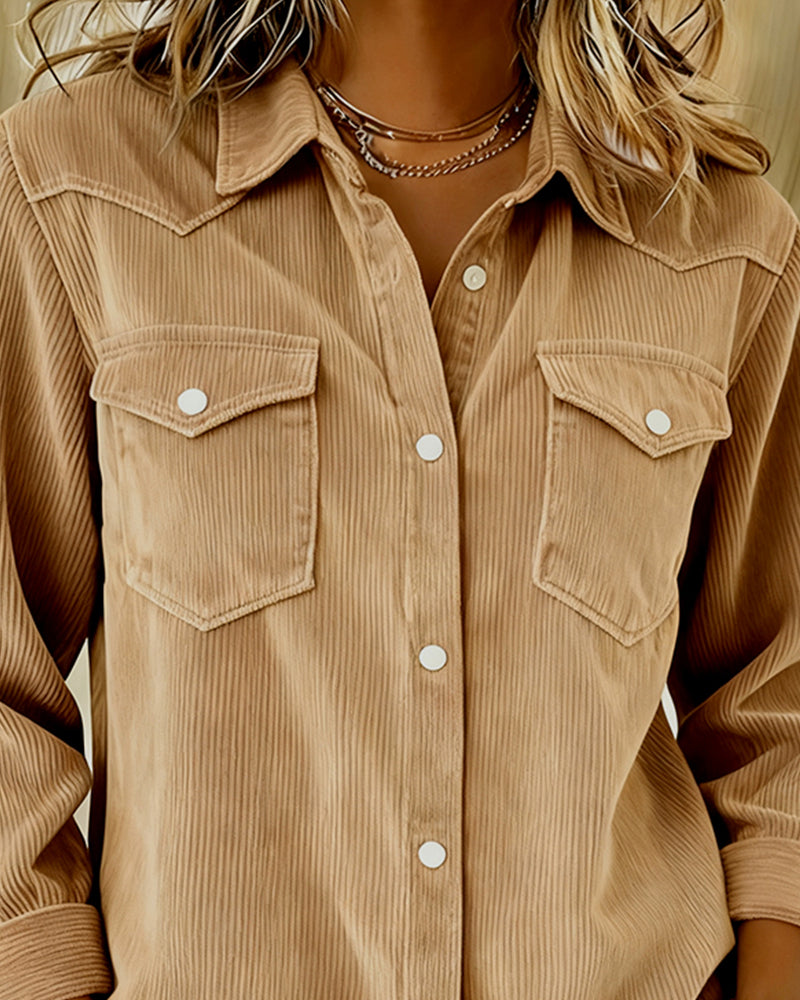 Lyra | Women's Classic Long Sleeve Shirt with Notch Collar