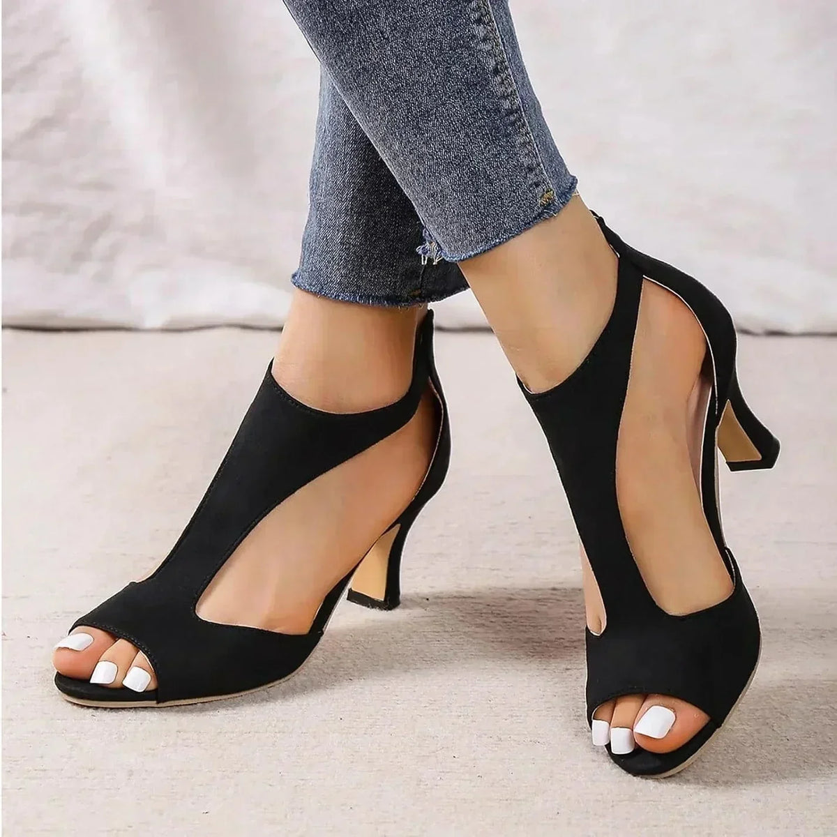 Olivia | Women's Orthopedic Open-Toe Elegant and Comfortable Pumps