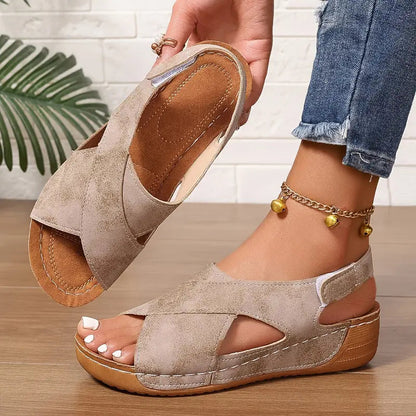 Women's Cushioned Open-Toe Vintage Sandals