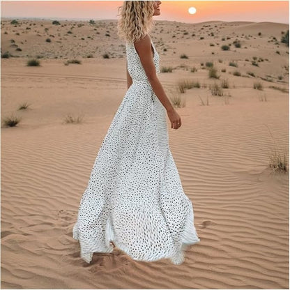 Gayle | Women's Bohemian Maxi Dress with Drawstring