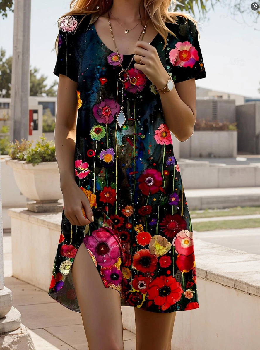 Julia | Women's Vibrant Bohemian-Style Mini Dress