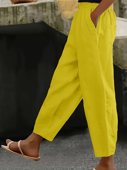 Rachel | Women's Comfy Elastic Waist Capris with Pockets