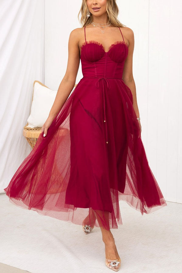 Women's Contemporary Princess Maxi Dress with Suspenders for Parties