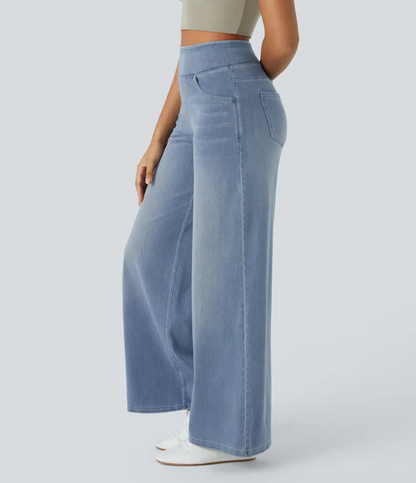 Quinn | Women's High Waisted Wide Leg Jeans with Pockets
