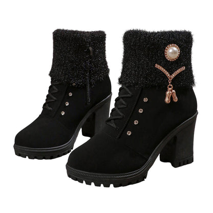 Alana | Women's Cushioned Lace-Up Chunky Heeled Boots
