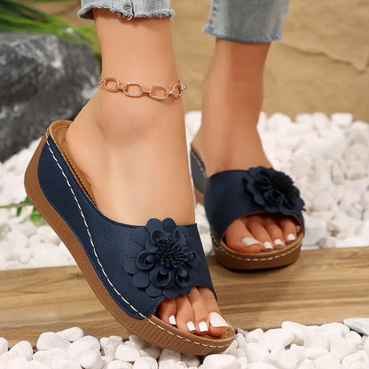 Belle | Women's Cushioned Open-Toe Floral Orthopedic Sandals with Arch Support