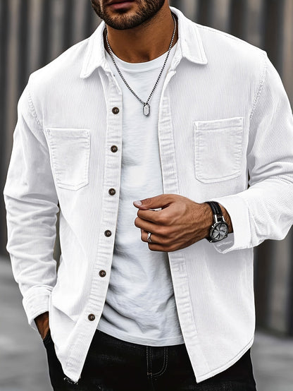 Johan Men's Shirt Jacket with Pockets and Long Sleeve