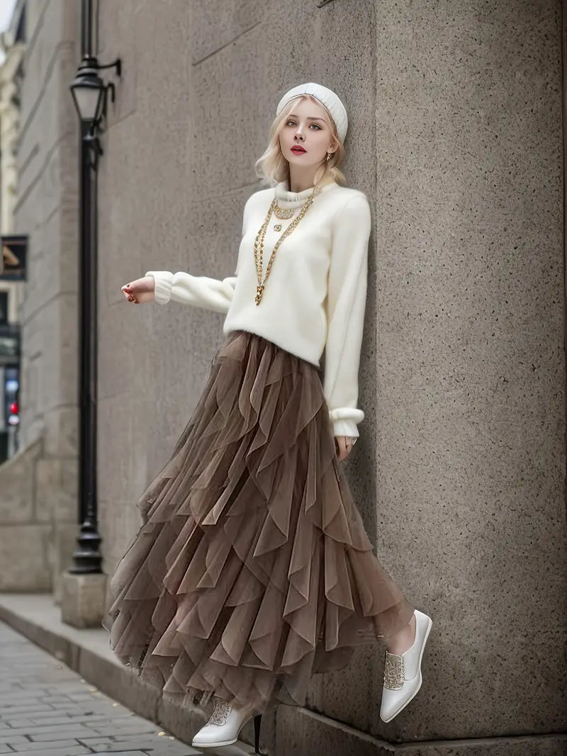 Cecil | Women's Stylish Layered Tutu Skirt