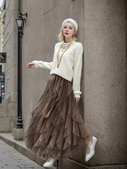 Cecil | Women's Stylish Layered Tutu Skirt