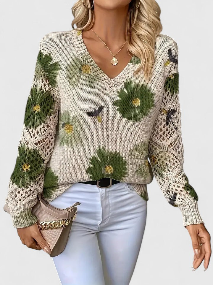 Noelle | Women's Floral Jumper with V-Neck