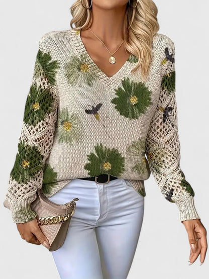 Noelle | Women's Floral Jumper with V-Neck