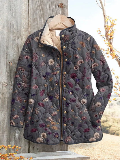 Women's Relaxed Midnight Bloom Quilted Jacket