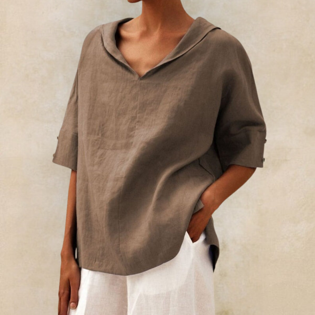 Zoe | Women's Casual Loose-Fit Blouse with Short Sleeve