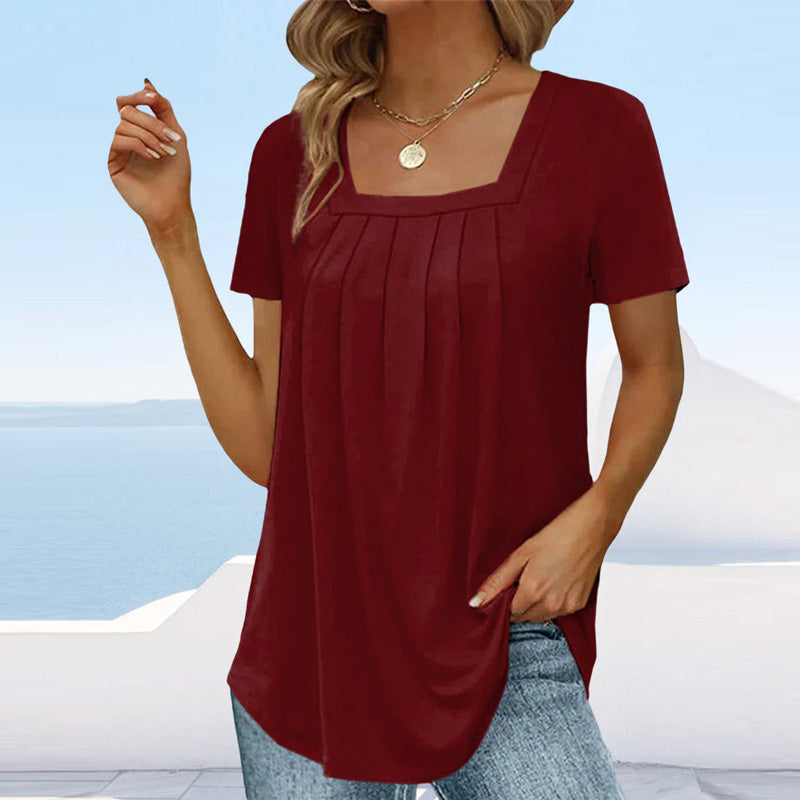 Mindy | Women's Longline Elegant Pleated Blouse