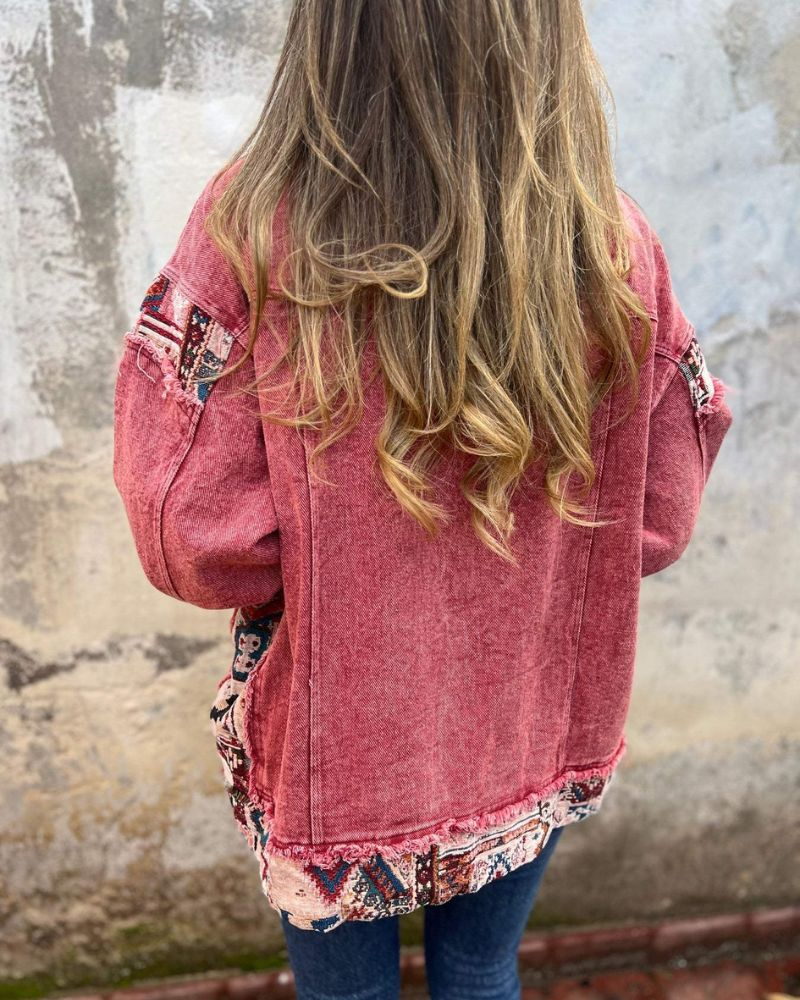 Eva | Relaxed Denim Patchwork Casual Jacket with Pockets