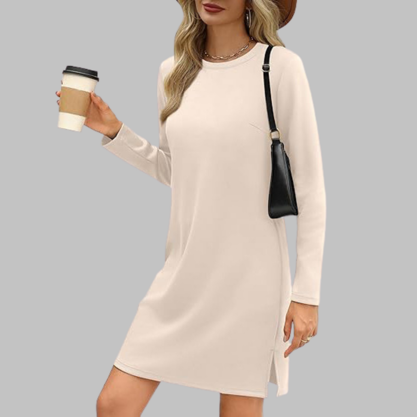 Talia | Women's Casual Long Sleeve Round Neck Mini Dress