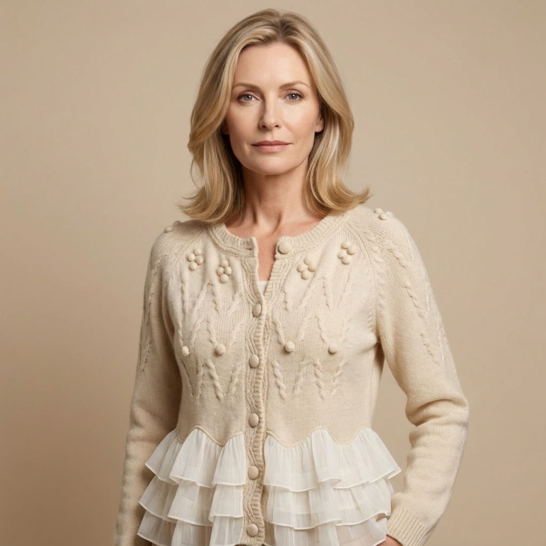 Women's Relaxed Ruffled Natalie Cardigan