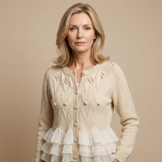 Women's Relaxed Ruffled Natalie Cardigan