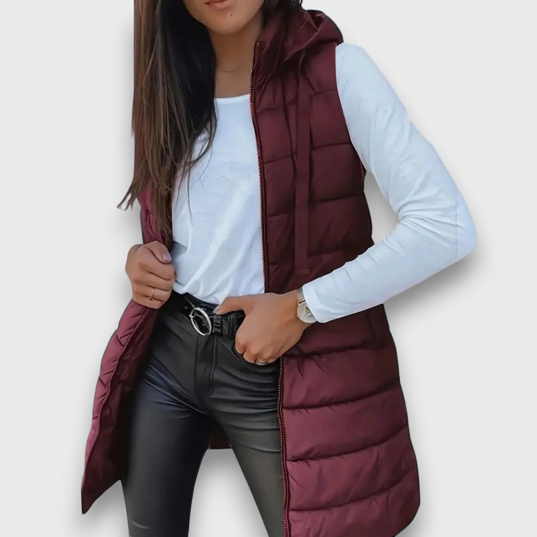 Kaira | Sleeveless hooded puffer vest