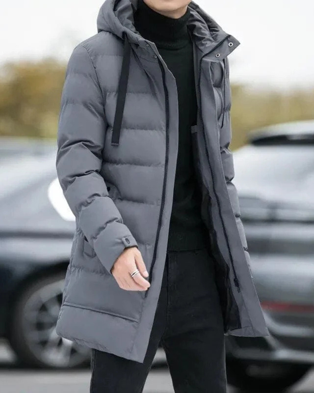 Men's Gianluca Long Winter Jacket with Long Sleeve