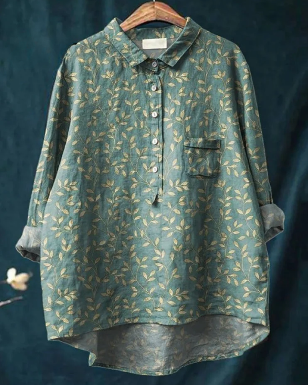 Jaclynn | Women's Floral Shirt with Ruffle Detail