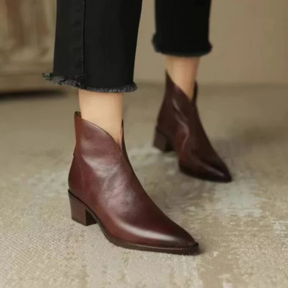 Celeste | Women's Cushioned Pointed-Toe Luxury Low-Heel Ankle Boots