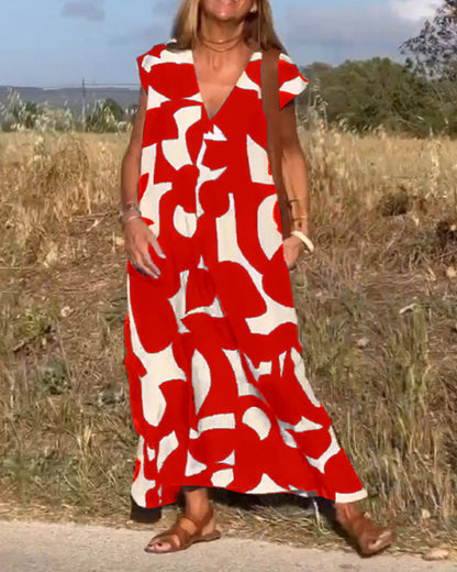 Kendall | Women's Relaxed Abstract Midi Dress