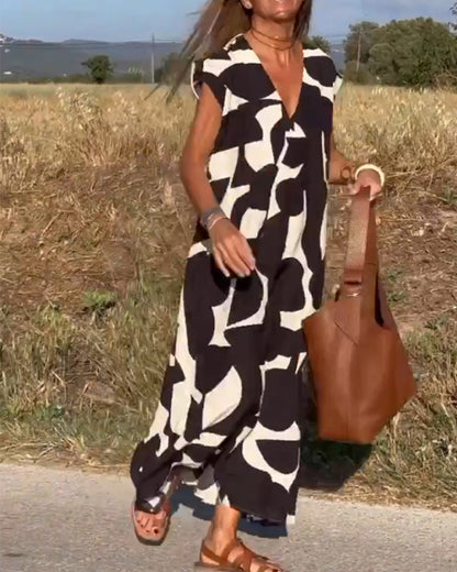 Kendall | Women's Relaxed Abstract Midi Dress