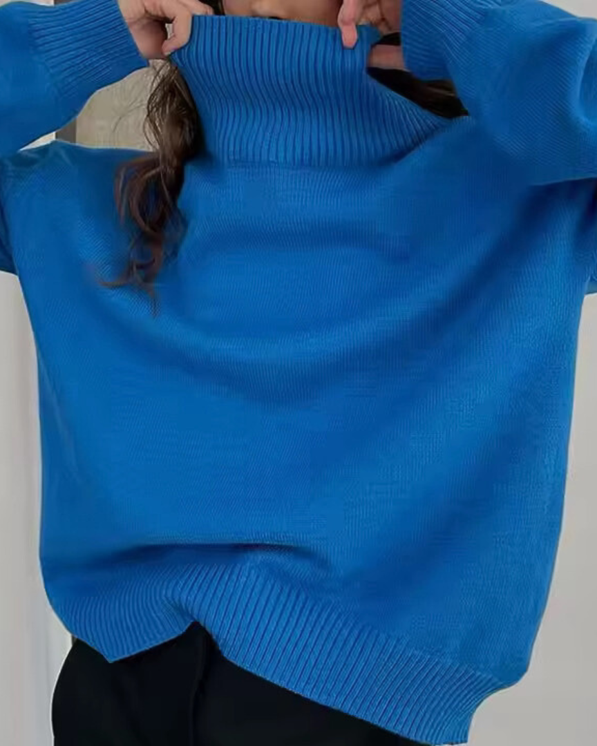 Lesley | Women's Longline Relaxed Oversized Roll Neck Jumper