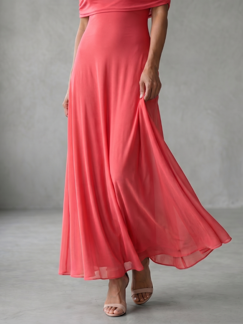 June | Women's Off Shoulder Draped Midi Dress