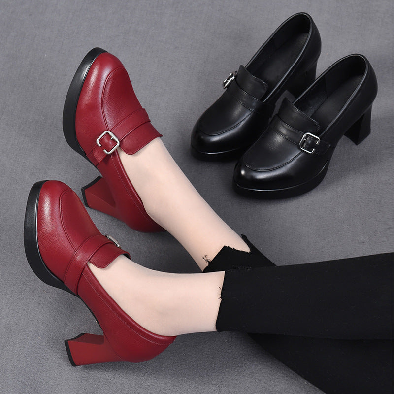 Lore | Women's Cushioned Buckle Versatile Heeled Boots