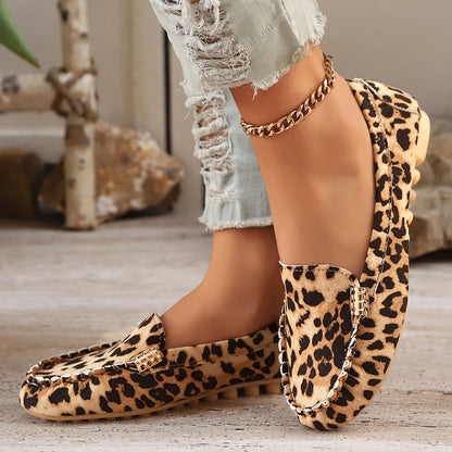 Jennifer | Women's Cushioned Slip-On Leopard Print Loafers