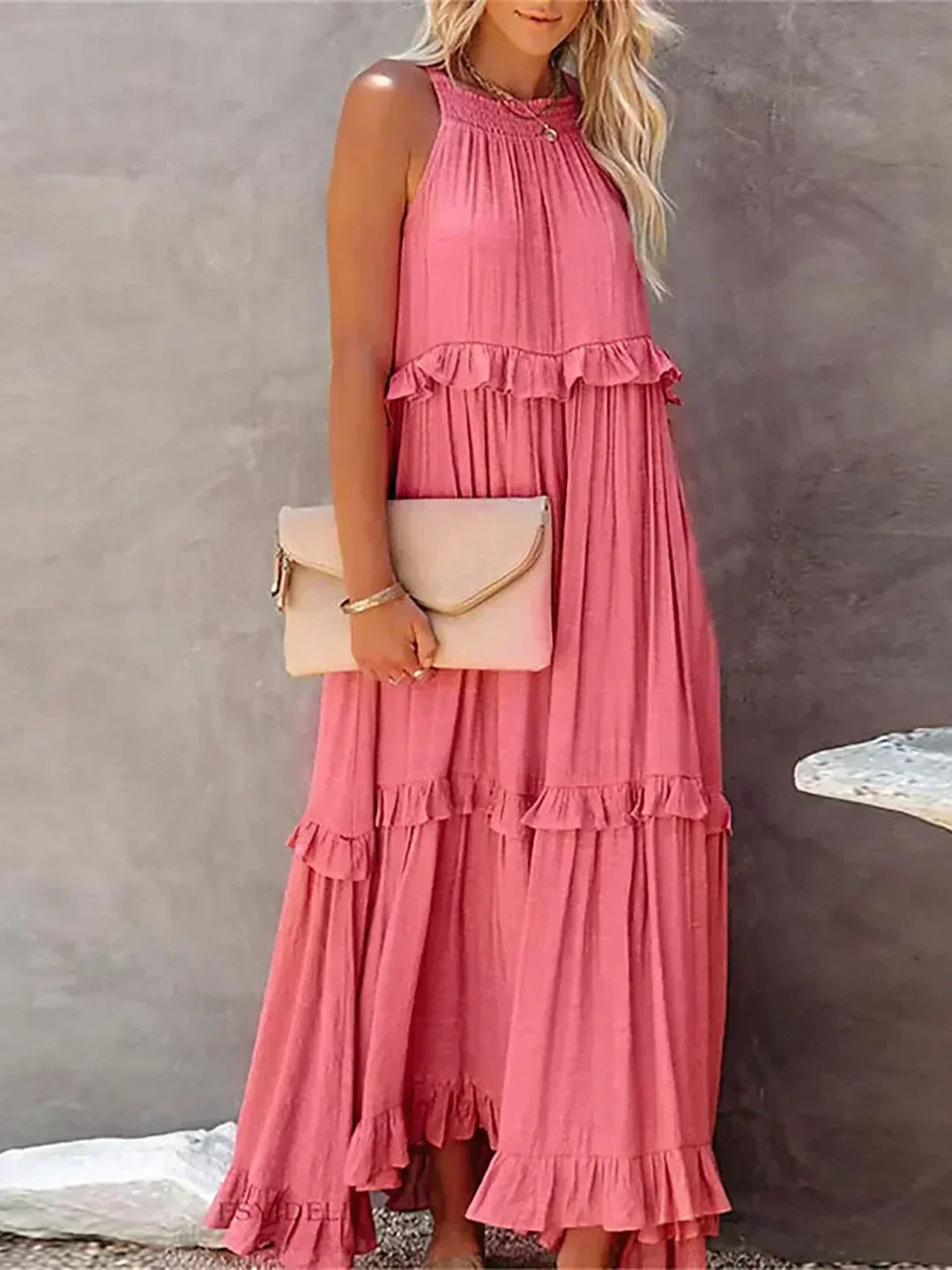 Sarah | Women's Halter Ruffle Maxi Dress (Almost Sold Out)