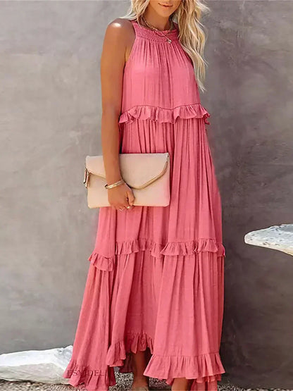 Sarah | Women's Halter Ruffle Maxi Dress (Almost Sold Out)