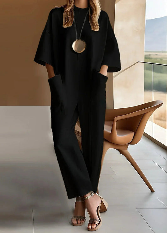 Women's Relaxed Emmy Stylish Short-Sleeve Jumpsuit