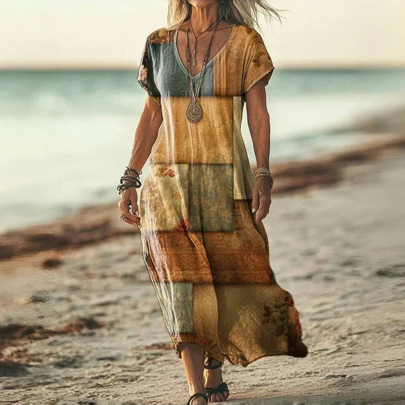 Luna | Women's Relaxed Vintage Gradient Midi Dress