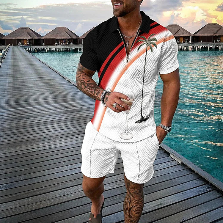 Max | Men's Relaxed Tropicana Poloshirt & Shorts Set