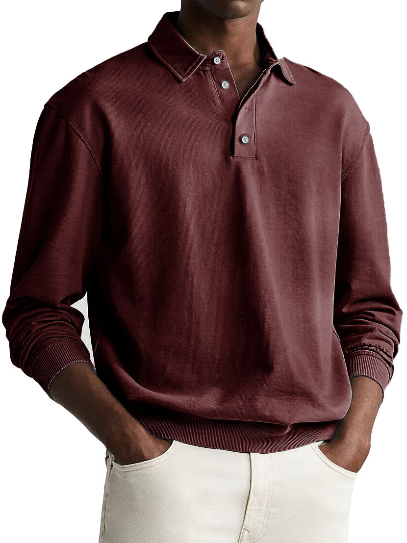 Victor | Men's Vintage Polo with Long Sleeve