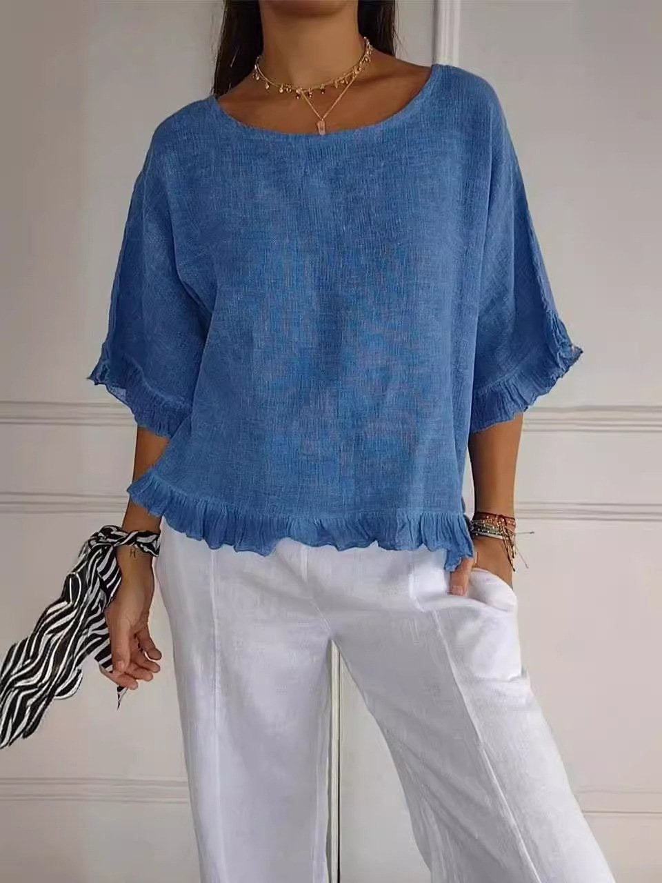 Claudia | Women's Casual Elegant Blouse with Ruffle Detail