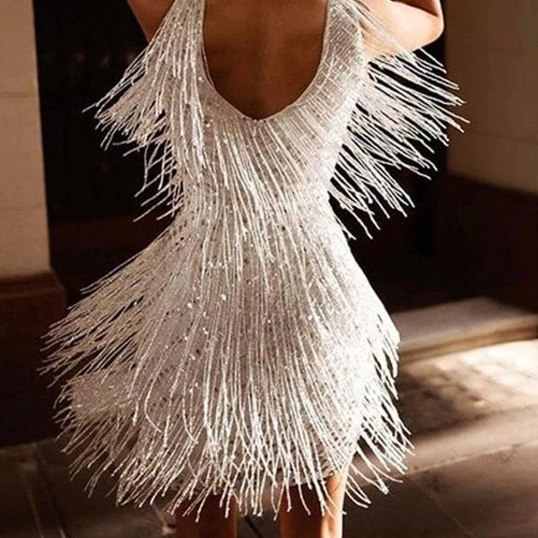 Women's Chic and Alluring Fringed Party Mini Dress